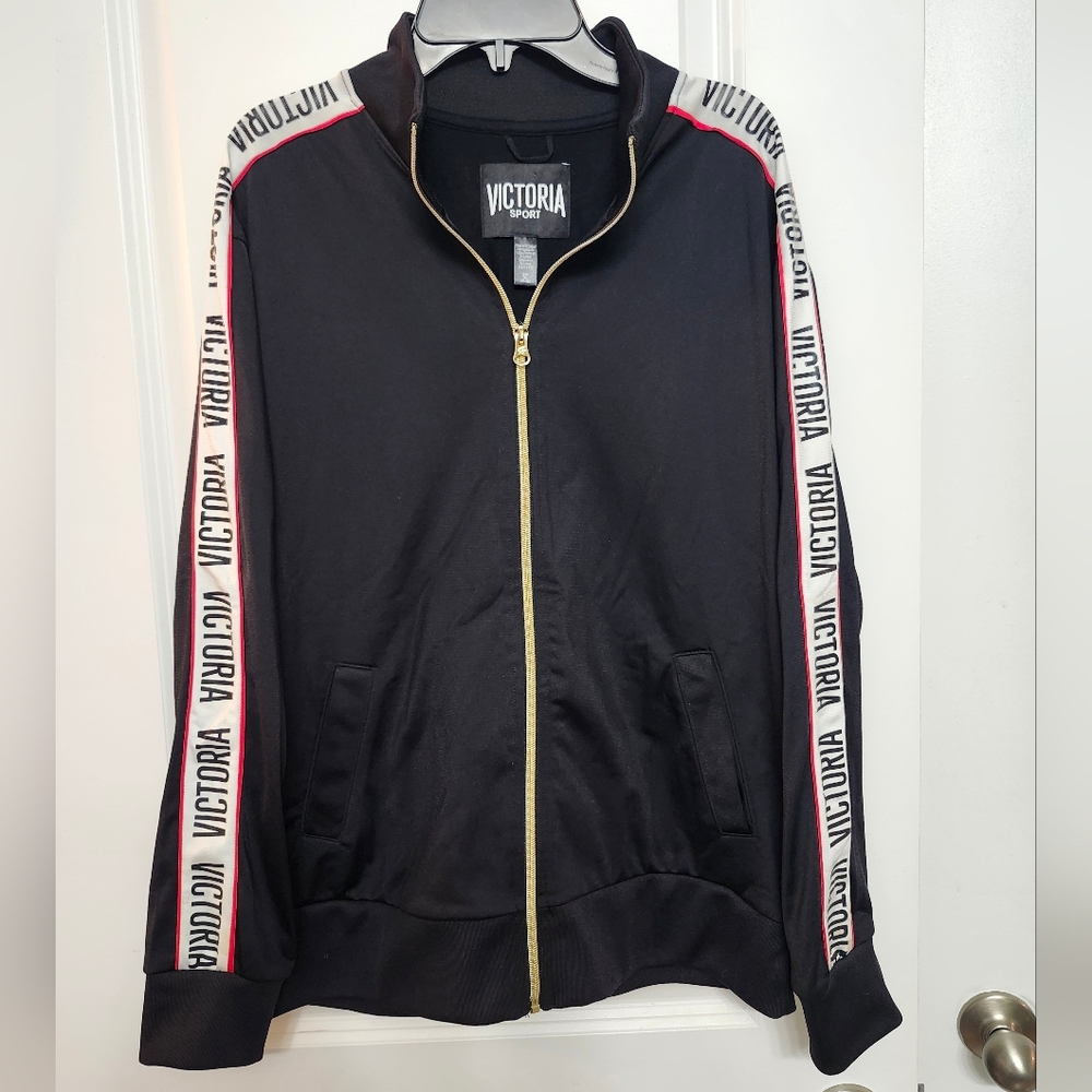 Victoria Sport Black‎ Women's Track  Jacket Womans Small - Picture 2 of 4